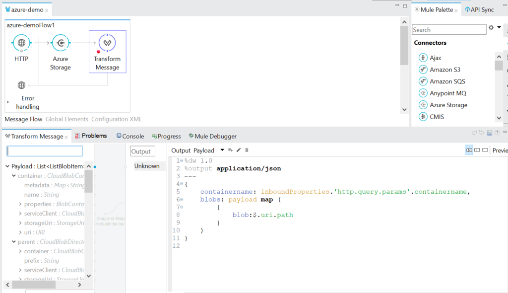 List Blob in Azure Container Azure Storage Connector