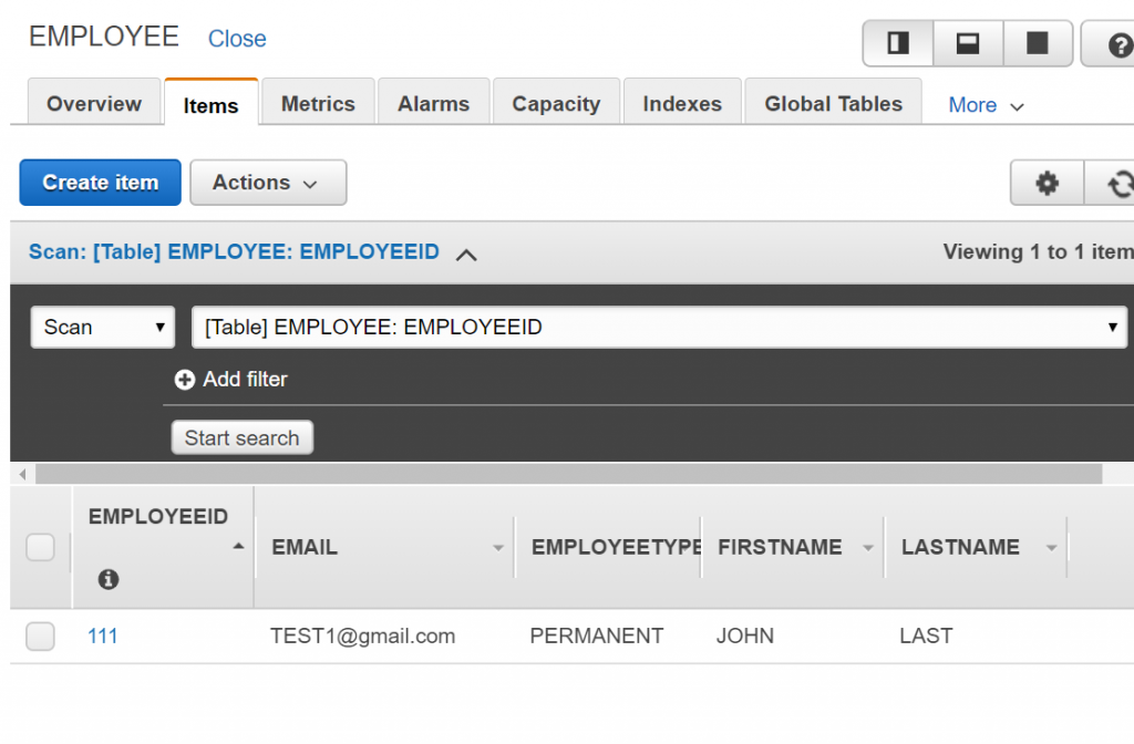 Update Items MuleSoft Dynamo Database Connector