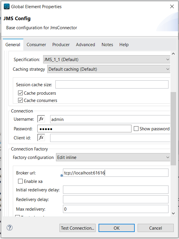 JMS connector Mule 4 with ActiveMQ