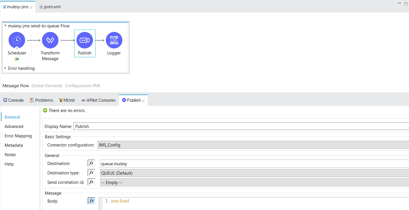 JMS connector Mule 4 with ActiveMQ