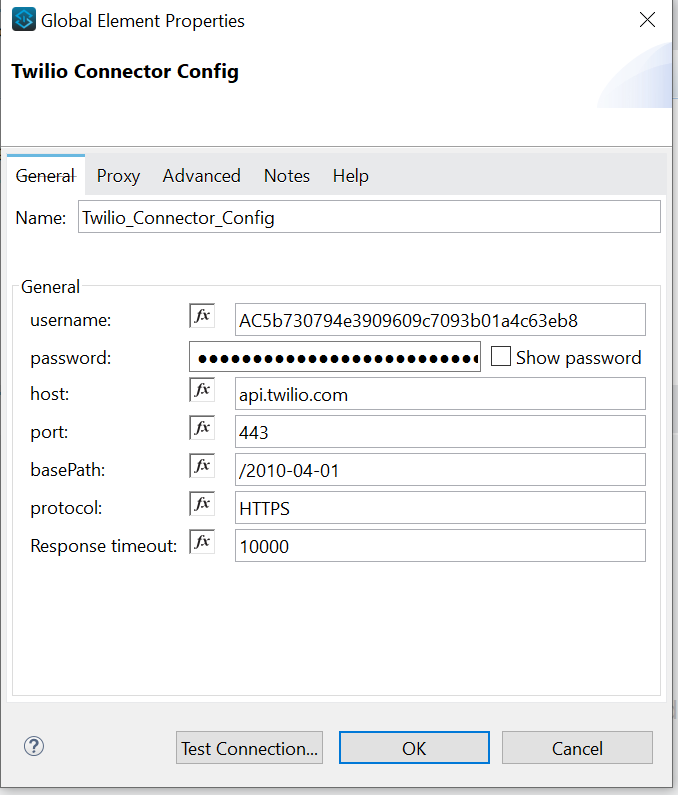 Send SMS Using Twilio Connector
