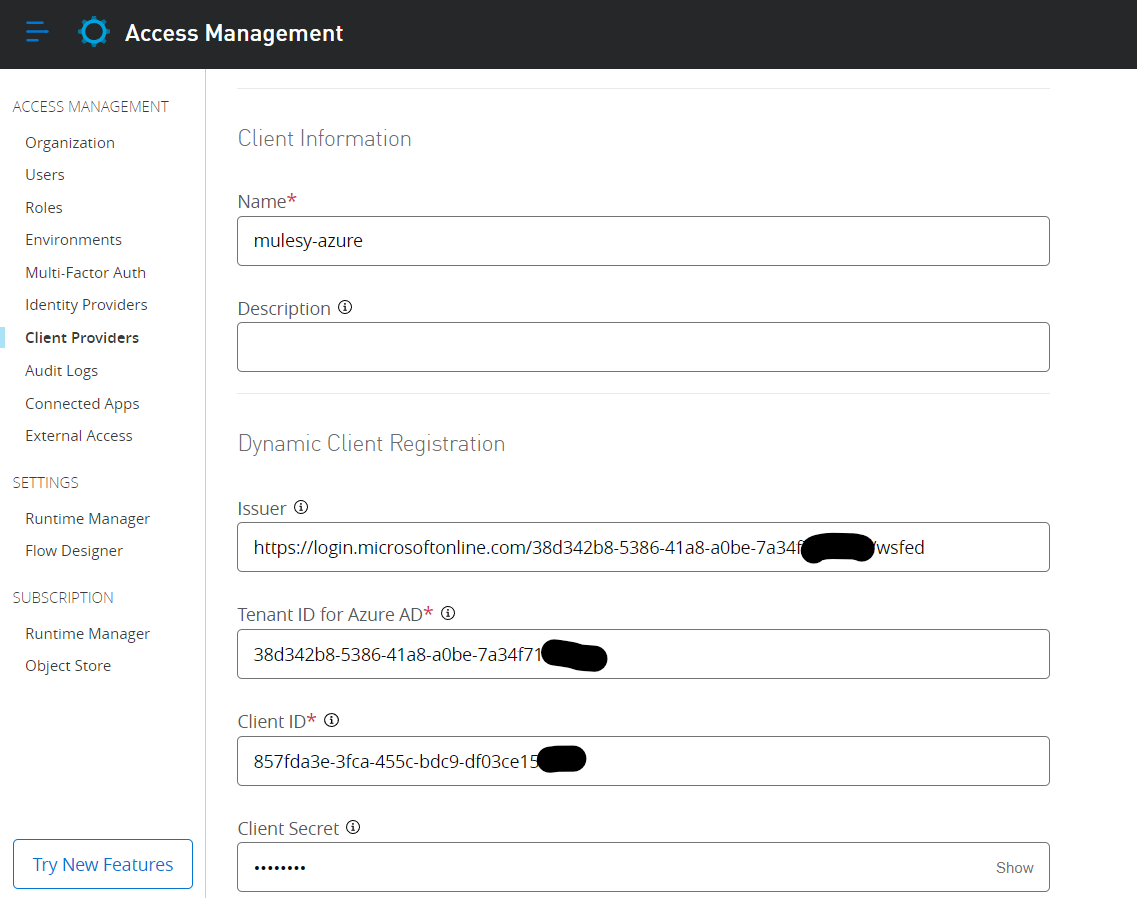 Azure AD as Client Provider in Mulesoft 
