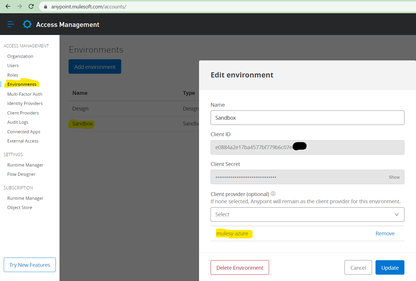 Azure AD as Client Provider in Mulesoft 